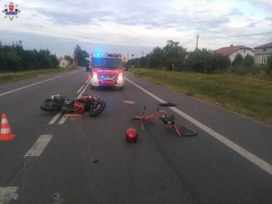 miejsce zdarzenia leżący motor