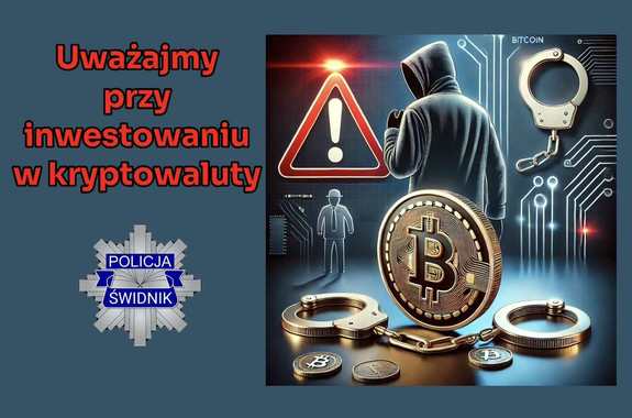 infografika z napisem uważajmy przy inwestowaniu w kryptowaluty