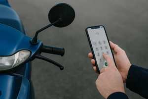 skuter i telefon komórkowy