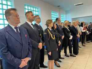 uroczysta zbiórka na sali konferencyjnej