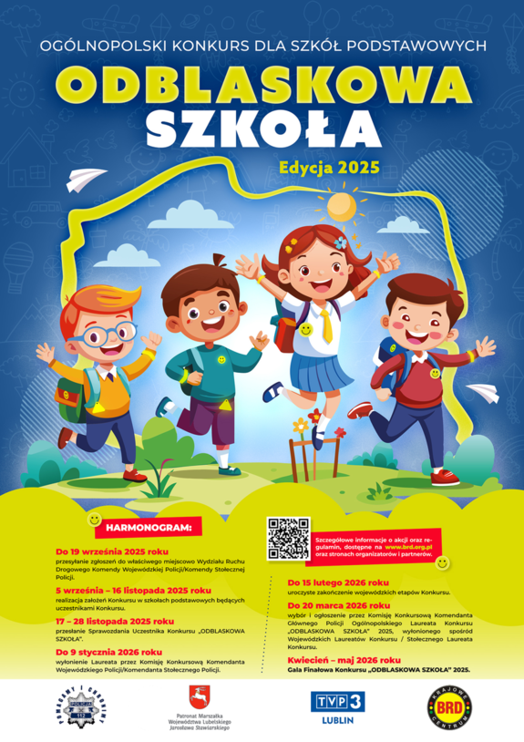 plakat konkursu odblaskowa szkoła